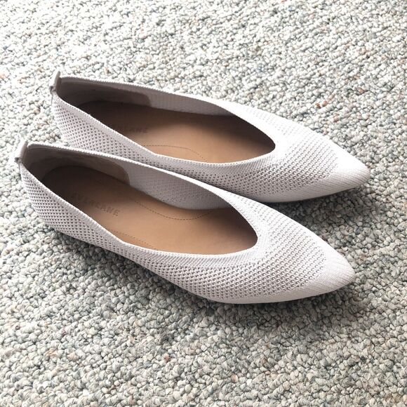 Everlane Day Glove ReKnit Flats Women’s Size 8 Light Gray Knit Pointed Toe Shoes - Picture 2 of 12